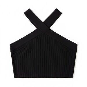 Aritzia Babaton Sculpt Knit Criss Cross Cropped Tank Black Size XS Sports Bra
